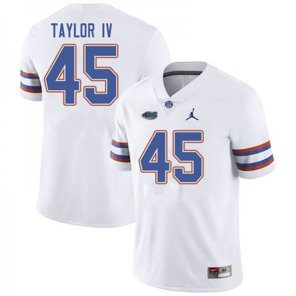 Jordan Brand Men #45 Clifford Taylor IV Florida Gators College Football Jerseys White